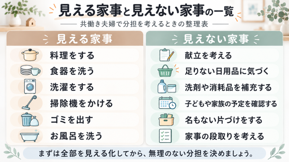 【見える家事と見えない家事の一覧図を挿入】