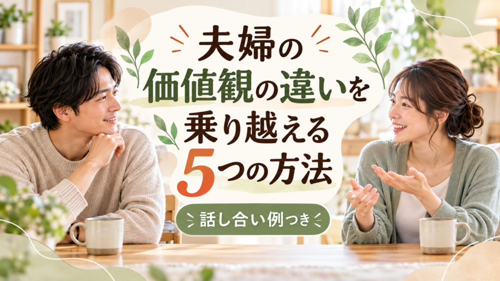 夫婦の価値観の違いを乗り越える5つの方法｜話し合い例つき