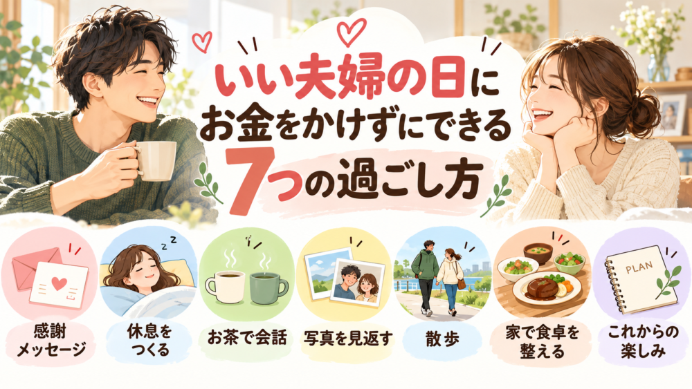 【いい夫婦の日にお金をかけずにできる7つの過ごし方】