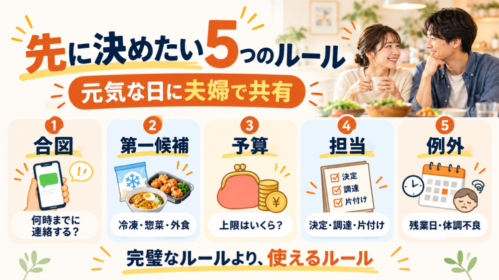 夕飯が作れない日を想定して、先に決めたい5つのルール