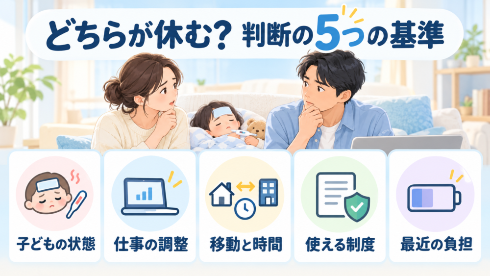 【夫婦が子どもの急な発熱時に確認する5つの判断基準】