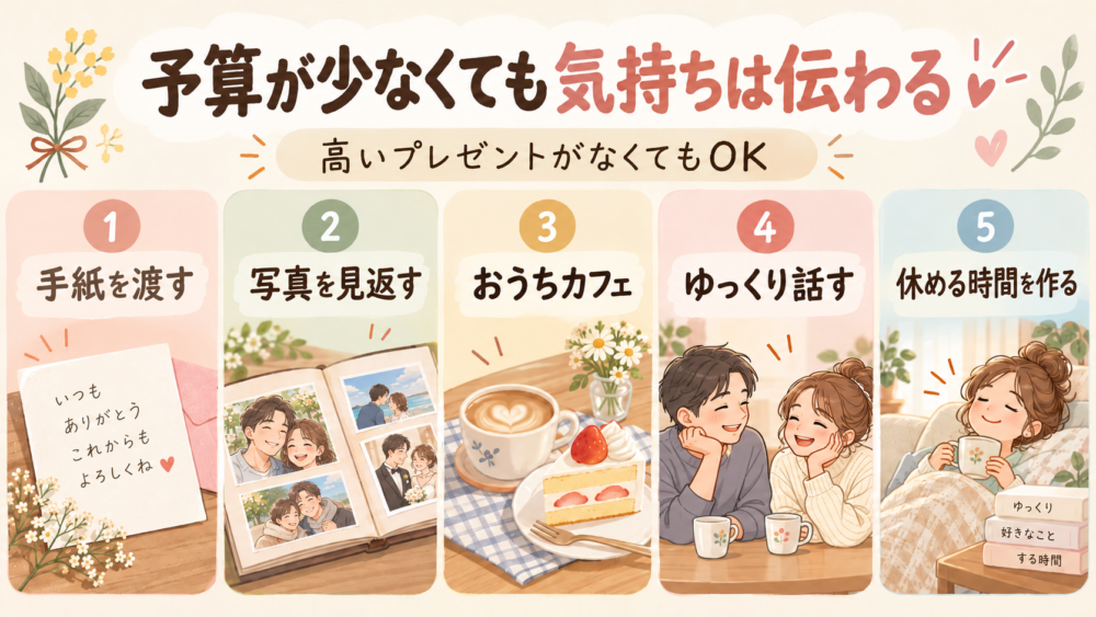 結婚記念日のプレゼントにお金をかけられないとき